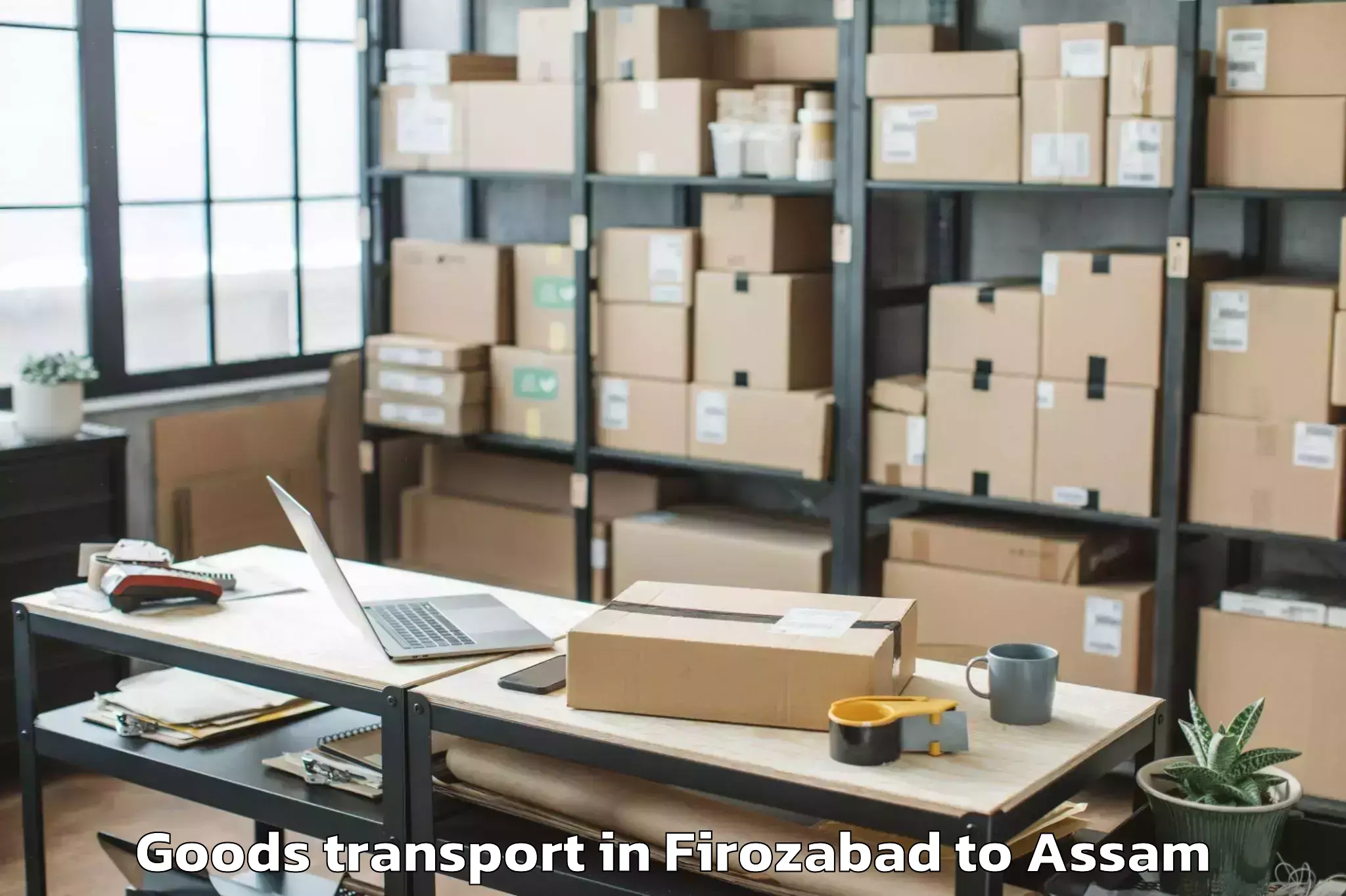 Top Firozabad to Banekuchi Goods Transport Available